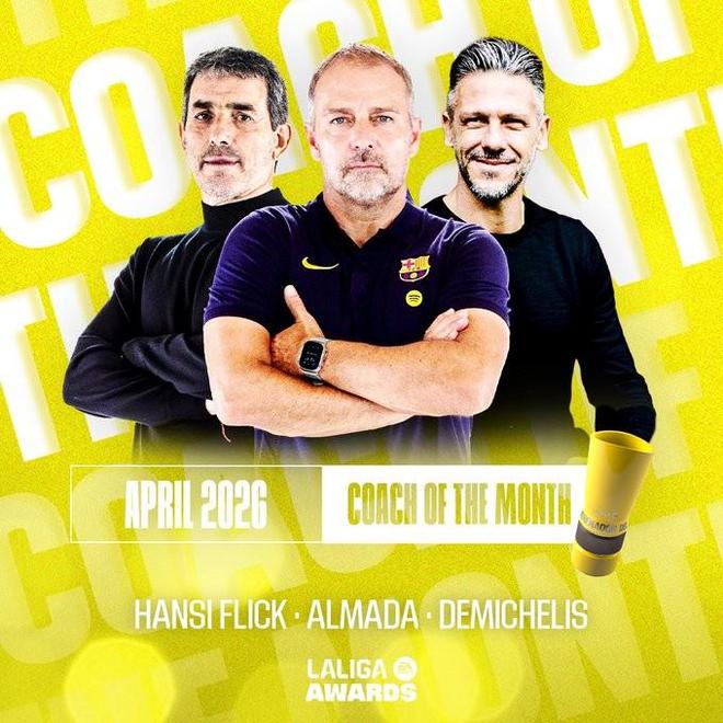 西甲4月最佳教练候选名单出炉 弗里克德米凯利斯